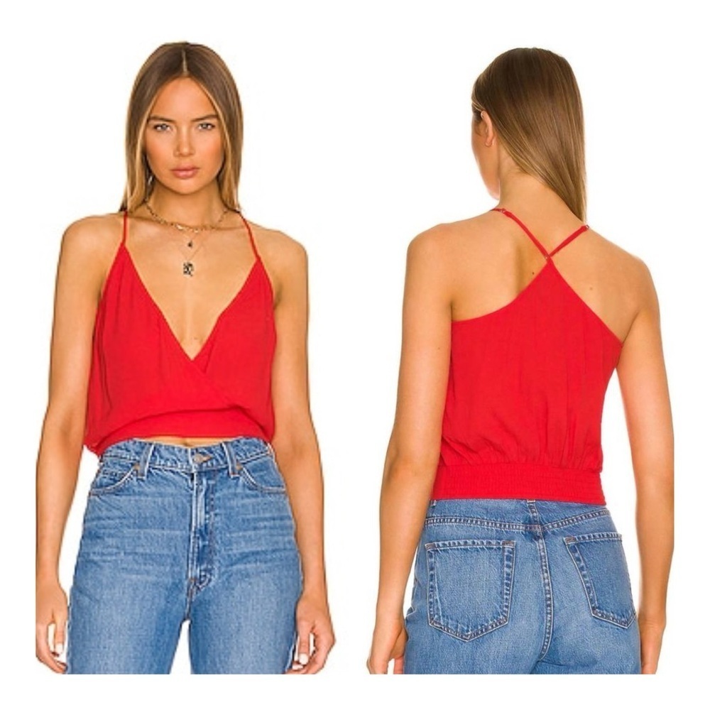 Bobi | NWT Night Out Beachy Corporatecore Surplice T-Back Lightweight Cami Red